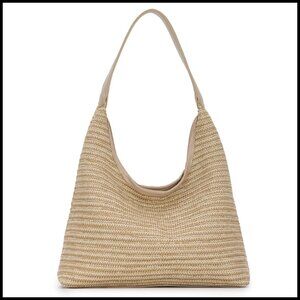 Straw Woven Tote Bag Summer Beach Shoulder Bag Boho Chic Handbag